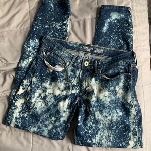 Bleached Tye Dye Skinny Jeans Size 11